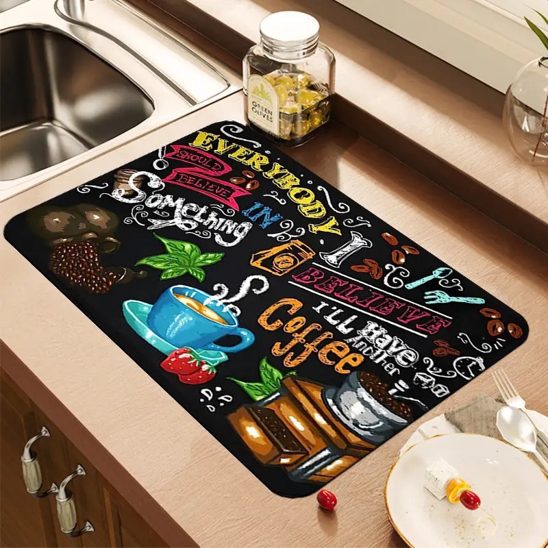 Creative Coffee Print Kitchen  - đánh giá và giá Bar Mat Rubber